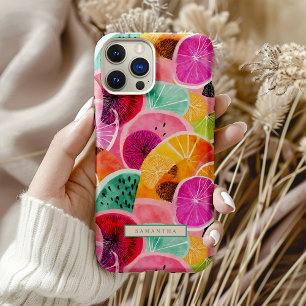 Coque iPhone 16 Pro Max Motif de tranche d'agrumes tropicaux vibrants