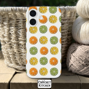 Coque Pour iPhone 16 Motif de tranches d'agrumes de Crochet frais minim