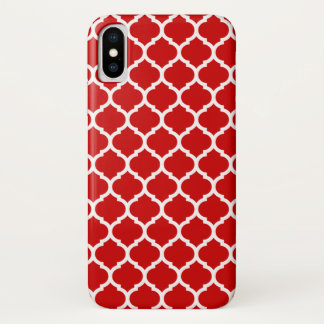Coque Case-Mate iPhone Motif de treillis luxueux rouge à quatre feuilles