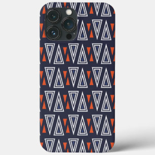 Case-Mate iPhone Case Motif de triangles géométriques bleu foncé et roug