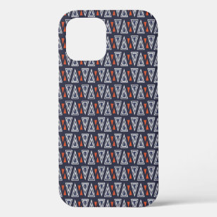 Case-Mate iPhone Case Motif de triangles géométriques bleu foncé et roug