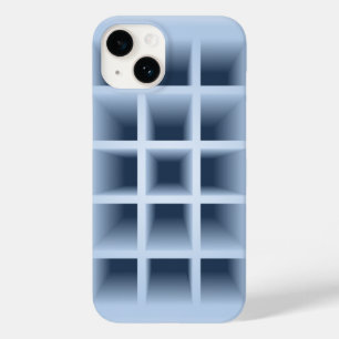 Coque Case-Mate iPhone Motif de trous carrés bleus