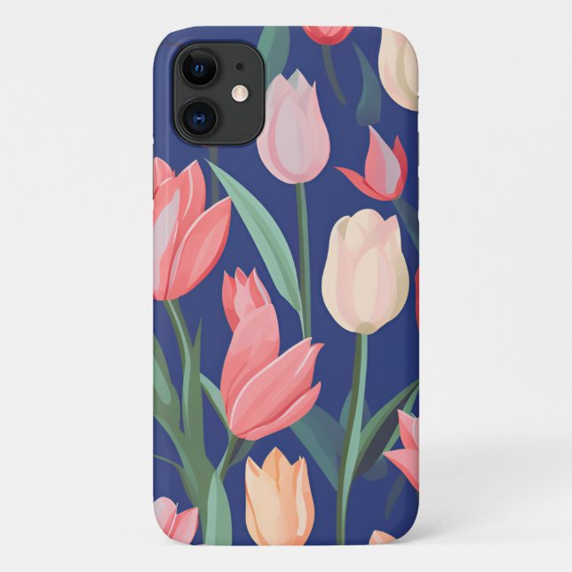 Coques Case-Mate iPhone Motif de tulipes. (Dos)