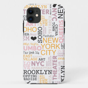 Coques Pour iPhone Motif de typographie des textes de New York City