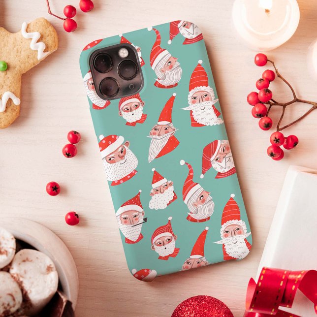 Coques Case-Mate iPhone Motif de vacances de Noël avec le Père Noël mignon (Créateur téléchargé)