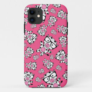 Coque Case-Mate iPhone Motif de vache nerd rose