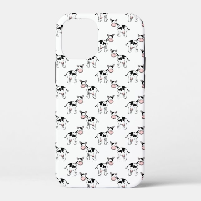 Coques Case-Mate iPhone Motif de vache noir et blanc. (Verso)