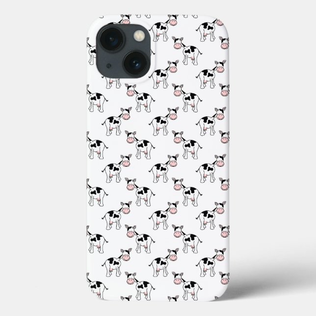 Coques Case-Mate iPhone Motif de vache noir et blanc. (Verso)