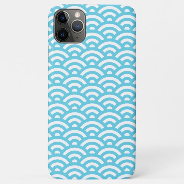 Coques Case-Mate iPhone Motif de vague bleu clair (Dos)