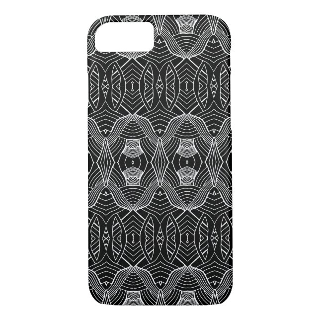 Coques Case-Mate iPhone Motif de vague noir et blanc (Dos)