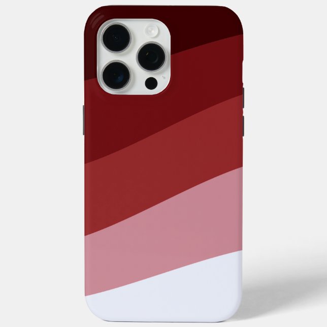 Coques Case-Mate iPhone Motif de vague rouge blanc Ombre (Verso)