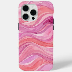 Coque Case-Mate iPhone Motif de vagues à l'aquarelle rose