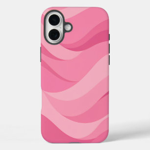 Coque Pour iPhone 16 Plus Motif de vagues abstraites rose tendre