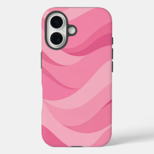 Coque Pour iPhone 16 Motif de vagues abstraites rose tendre