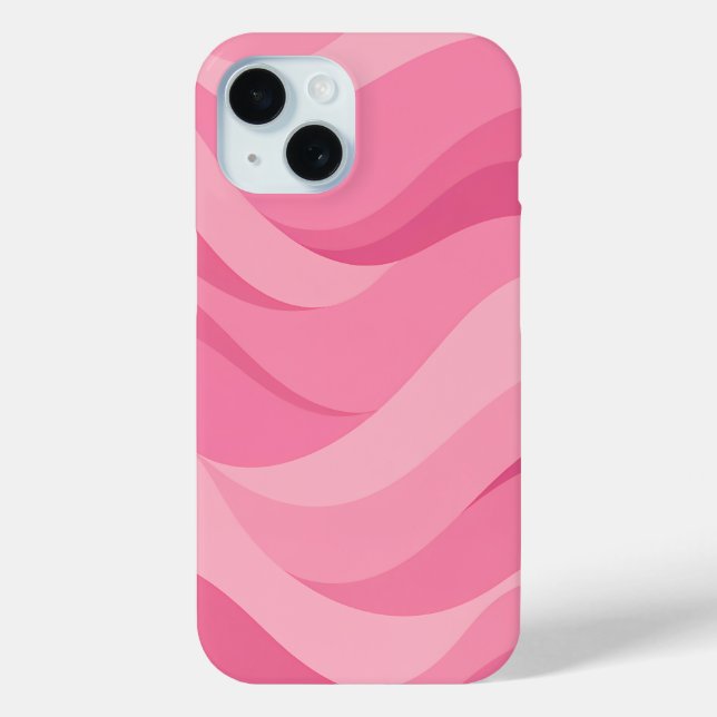 Coques Case-Mate iPhone Motif de vagues abstraites rose tendre (Verso)