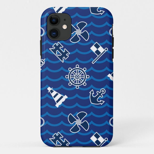 Coques Case-Mate iPhone Motif de vagues nautique mignon (Dos)