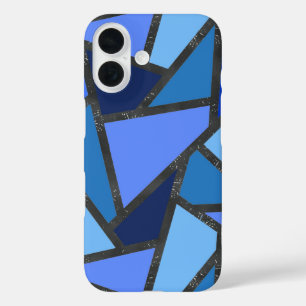 Coque Pour iPhone 16 Motif de verre coloré nuances de bleu