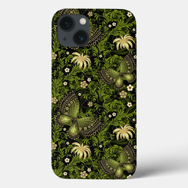 Coques Case-Mate iPhone Motif de Vert-or de ressort (Verso)