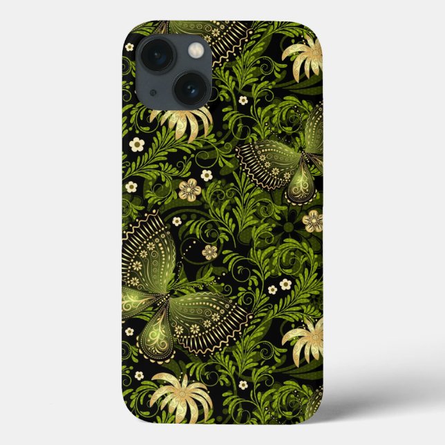 Coques Case-Mate iPhone Motif de Vert-or de ressort (Verso)