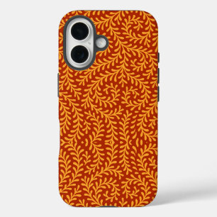 Coque Pour iPhone 16 Motif de vigne feuillue jaune doré