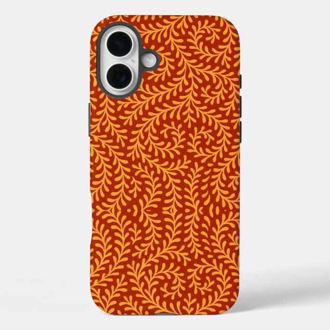 Coques Case-Mate iPhone Motif de vigne feuillue jaune doré  (Verso)