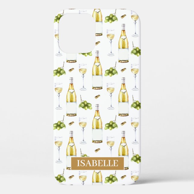 Coques Case-Mate iPhone Motif de vin blanc amusant (Verso)