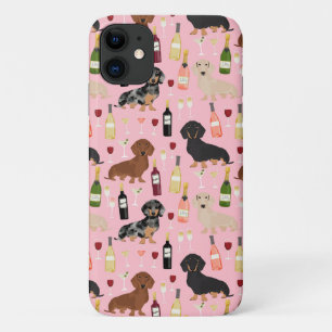 Case-Mate iPhone Case motif de vin de Dachshund rose
