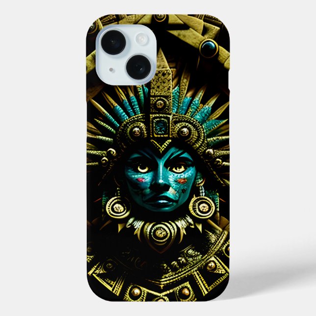 Coques Case-Mate iPhone Motif de visage aztèque deux (Verso)