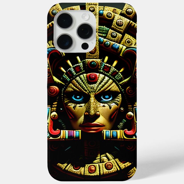 Coques Case-Mate iPhone Motif de visage aztèque quatre (Verso)