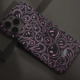 Coque Case-Mate iPhone Motif de visage souriant Groovy Happy Smile Rose N
