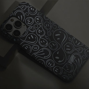 Coque Case-Mate iPhone Motif de visage souriant Ligne artistique ludique 