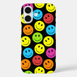 Coque Pour iPhone 16 Motif de visages colorés heureux