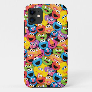 Coque iPhone 11 Motif de visages de caractère de Sesame Street
