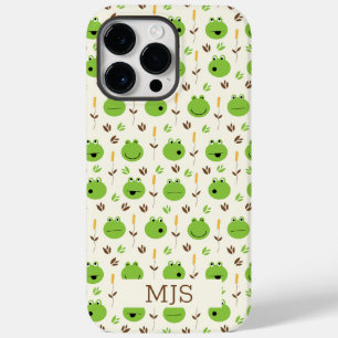 Coque Case-Mate iPhone Motif de visages de grenouille amusants Monogramme