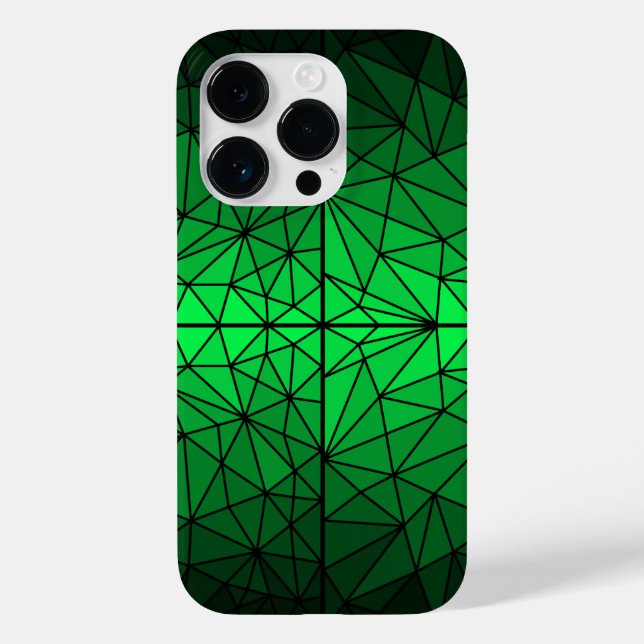 Coques Case-Mate iPhone Motif de vitrail 01.Fond de ligne noire verte (Verso)