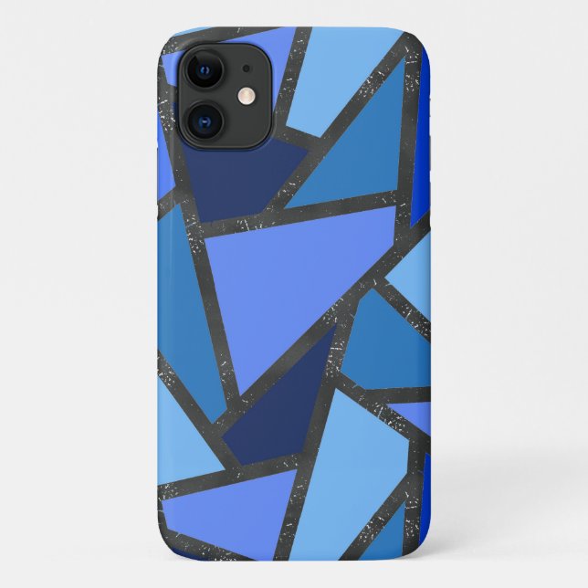 Coques Case-Mate iPhone Motif de vitrail aux nuances de bleu (Dos)