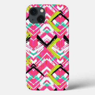 Etui iPhone 13 Motif de zag de Zig rose-main