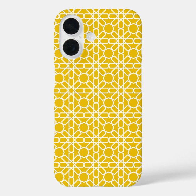 Coques Case-Mate iPhone Motif de zellige marocain or et blanc (Verso)