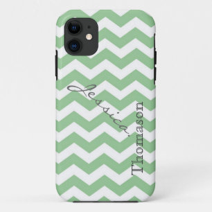 Case-Mate iPhone Case Motif de zigzag du chevron vert citron tendance,
