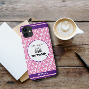 Case-Mate iPhone Case Motif d'eau rose rétro Otter Canoe Nom personnalis