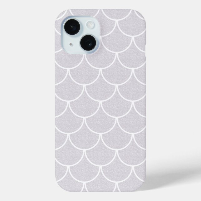 Coques Case-Mate iPhone Motif d'écailles de sirène blanches festonnées (Verso)