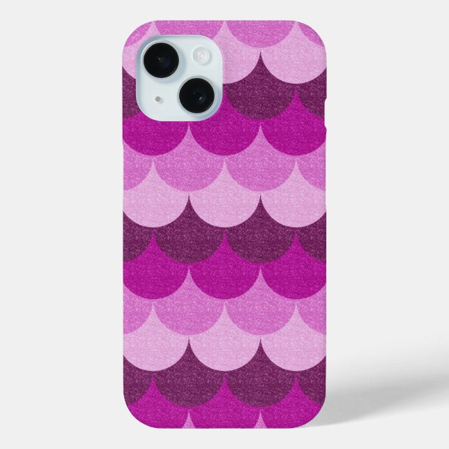 Coques Case-Mate iPhone Motif d'écailles de sirène scintillantes rose et v (Verso)
