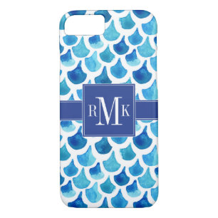 Etui iPhone Case-Mate Motif d'échelle d'aquarelle bleue