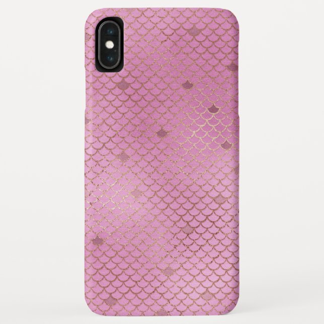 Coques Case-Mate iPhone Motif d'échelle de sirène rose pâle (Dos)