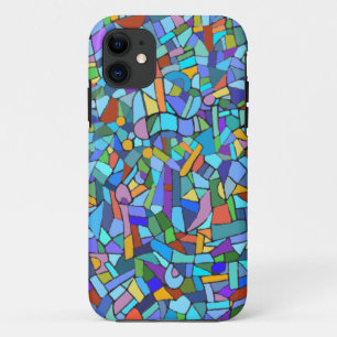 Coques Pour iPhone Motif décoratif de mosaïque bleue