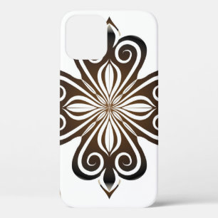 Case-Mate iPhone Case Motif décoratif de motif baroque brun avec Flo