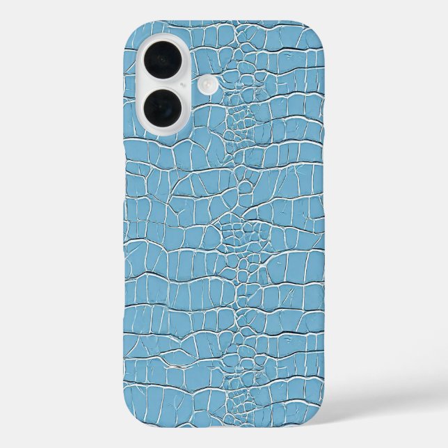 Coques Case-Mate iPhone Motif d'effet cuir bleu (Verso)