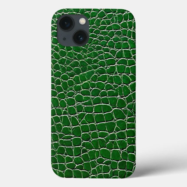 Coques Case-Mate iPhone Motif d'effet de cuir vert (Verso)