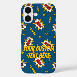 Coque Pour iPhone 16 Motif d'effet sonore de bande dessinée