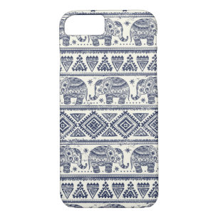 Coque Case-Mate iPhone Motif d'éléphant ethnique bleu